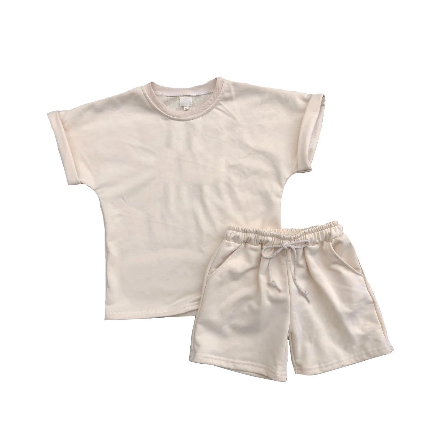 Casual Summer Sweater Baby Boys Clothes Set French Terry Tee Shirts With Short Outfit Kids Clothing Set