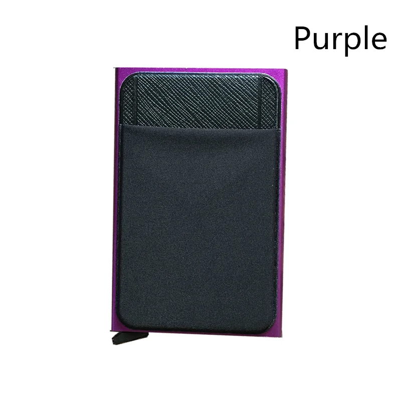 Factory Supply Phone Card Holder Custom Logo RFID Blocking Aluminium Card Wallet with Elastic Pocket ID Credit Card Holder
