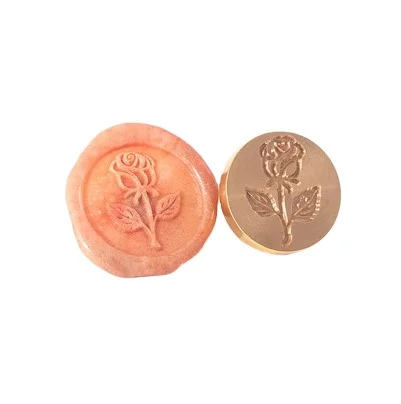 Rosewood Personalized Logo Rose  Metal Handle Wax Seal Stamp Kit Custom Sealing Wax Stamp For Invitation