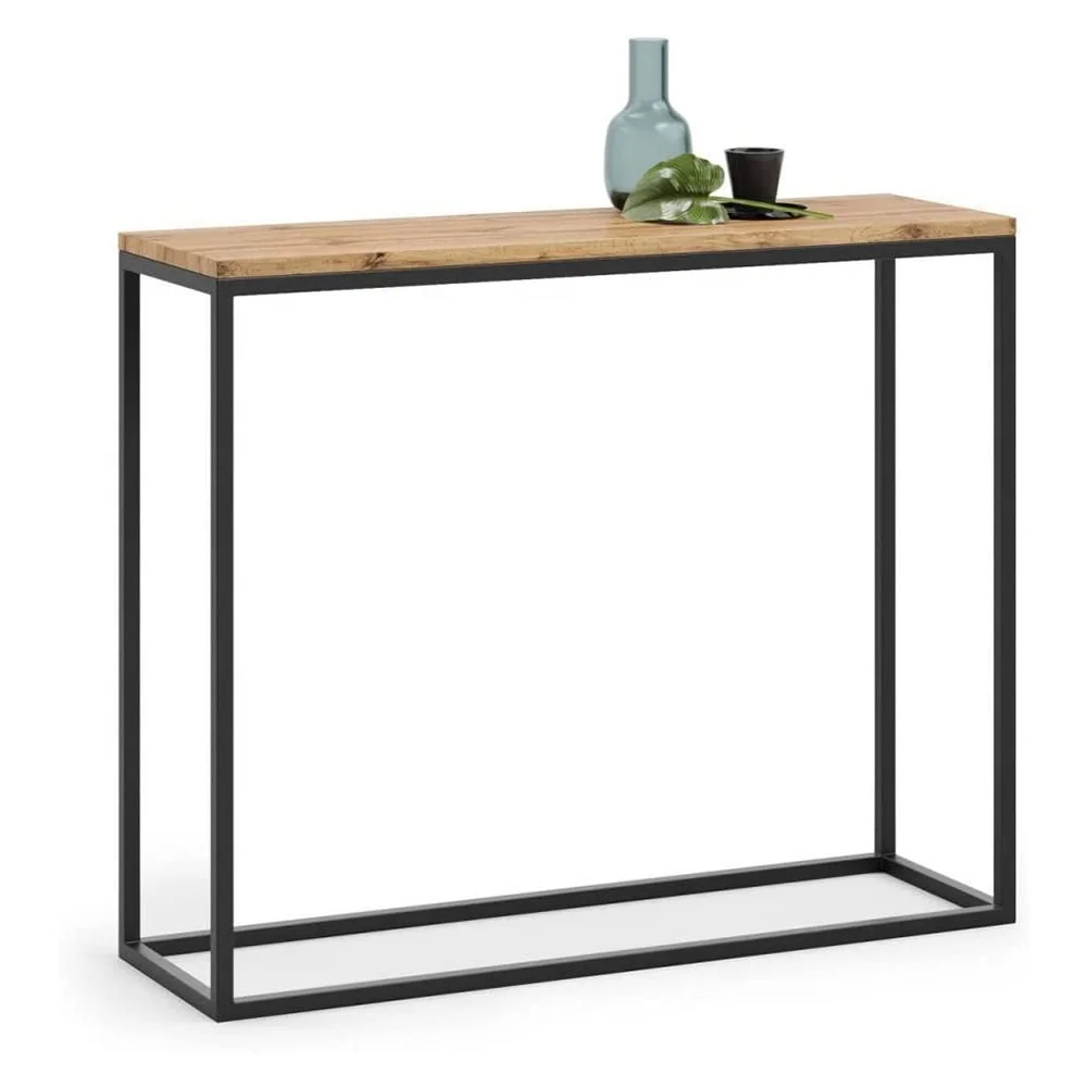 High Kitchen Table Rectangular Industrial Style Bar Table Living Room Console Table with Metal Leg