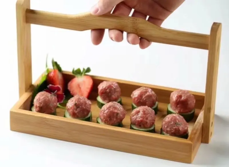 Modern Eco-Friendly Wooden Storage Box Engraved Logo Kitchen Food Container Vegetables Stocked Shrink-Wrapped Factory Direct