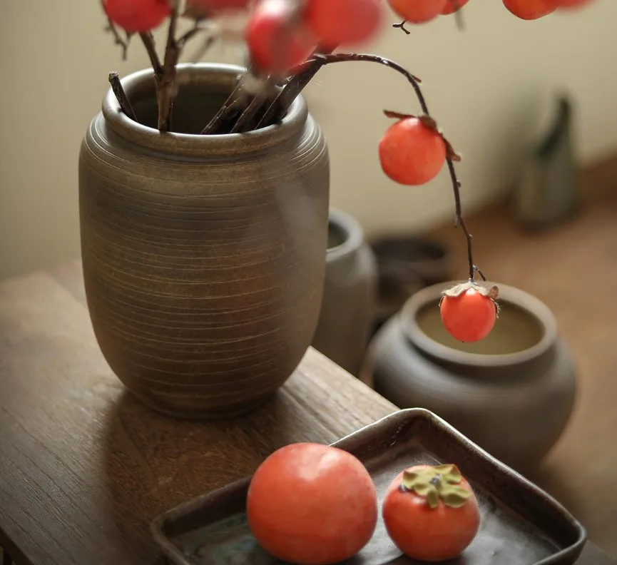 Japandi декоративная ваза Wabi-Sabi винтажная деревенская Бохо декор для цветов Минималистичная матовая