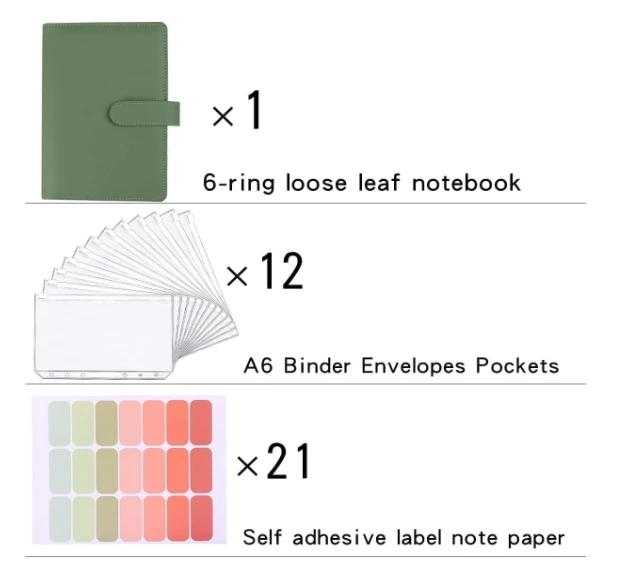 Custom PU Leather Money Saving Binder Personalized Budget Planner for Managing Budgets and Saving Money