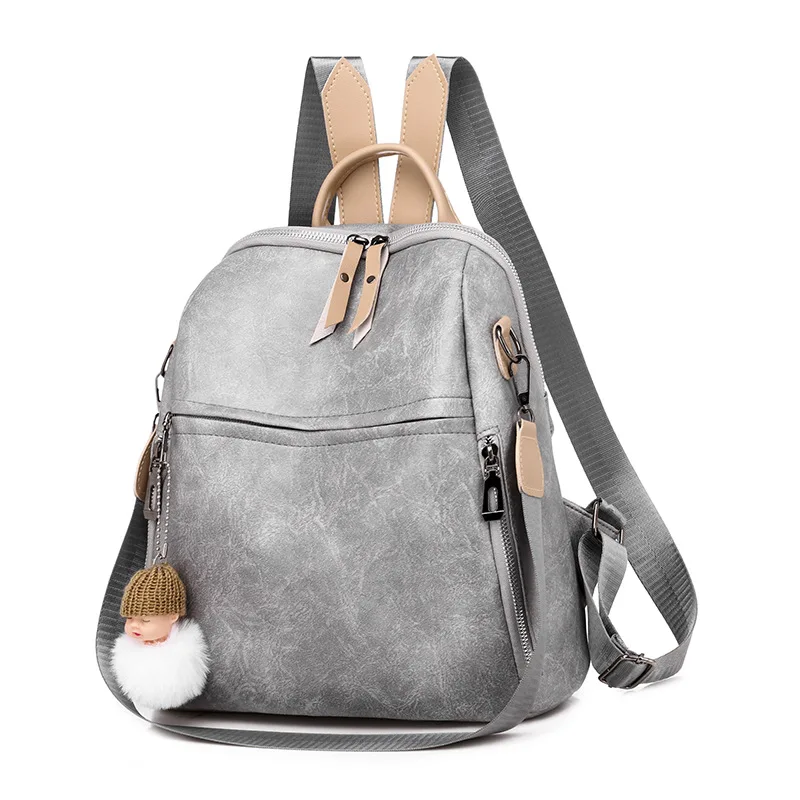 New European Fashion PU Leather Backpack Multi-function Anti Theft Lady Outdoor Travel Bags for Women