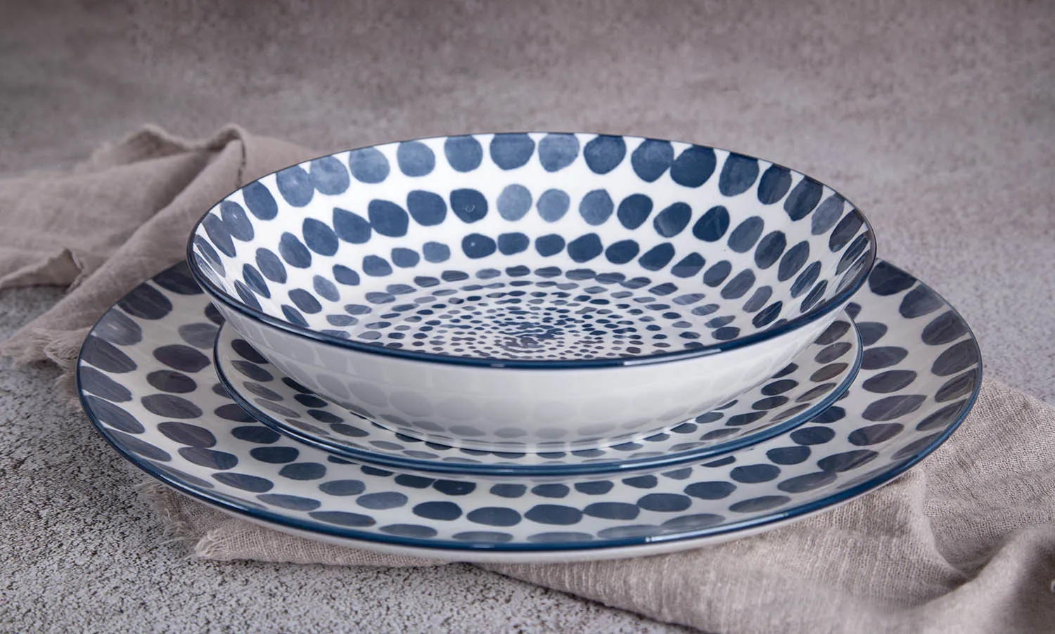 Hot sale high-end blue patterned leaves support custom printed ceramic modern porcelain luxury