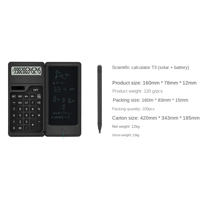 2025 Scientific Calculator With 552 Functions In Black And White Color For Students Solar And Battery Powdered