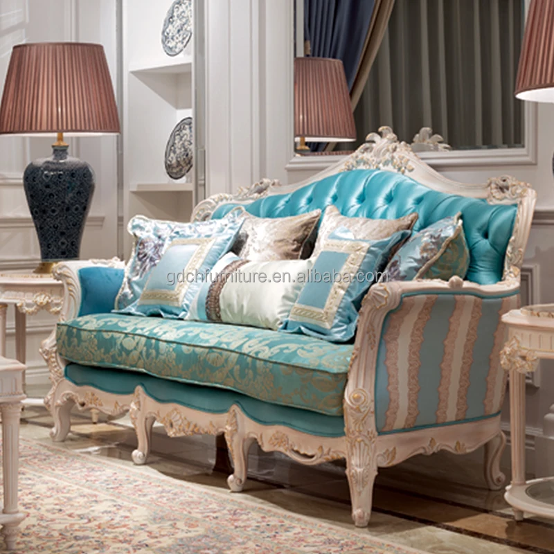 European Classic Sectional Fabric sofa  Set Neoclassical Solid wood carving sofa For Living Room Furniture
