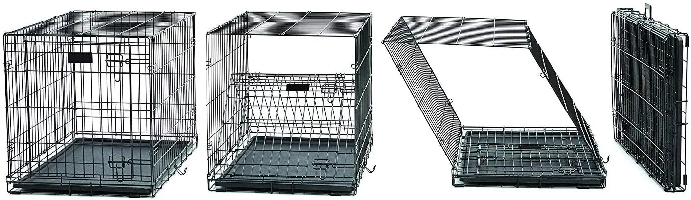 Folding Metal Dog Crate Single Door Pet Cage Wholesale