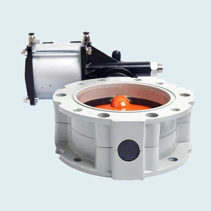 Pn16 Dn300 12 Inch Single Flange Double Flange Aluminum Alloy Polyurethane Ss304 Pneumatic Actuated Powder Dust Butterfly Valve