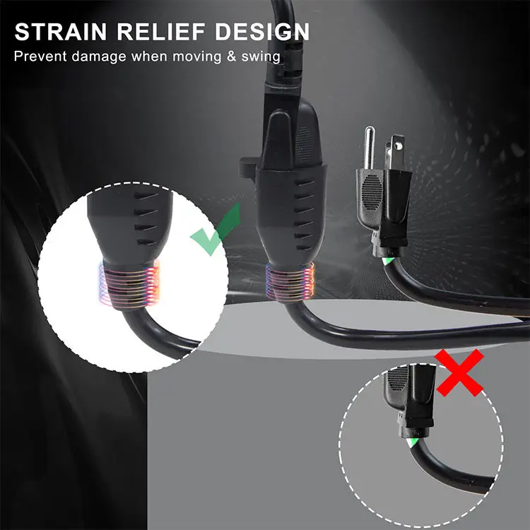 125V Us Female Plug Extension Ac 3 Prong Cable Nema 515P To Nema 515R 3 Pin Usa 14 Awg 1 To 2 Power Cord