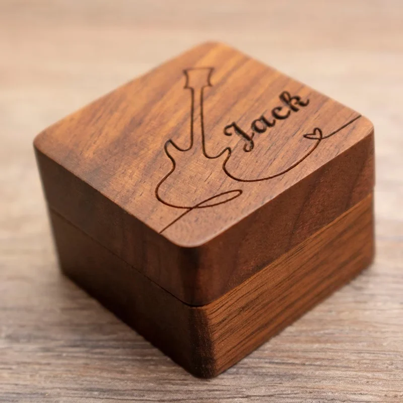 Personalized Wooden Guitar Picks with Case  Custom Guitar Pick Box Plectrum Box Guitar Player Gift  for Christmas