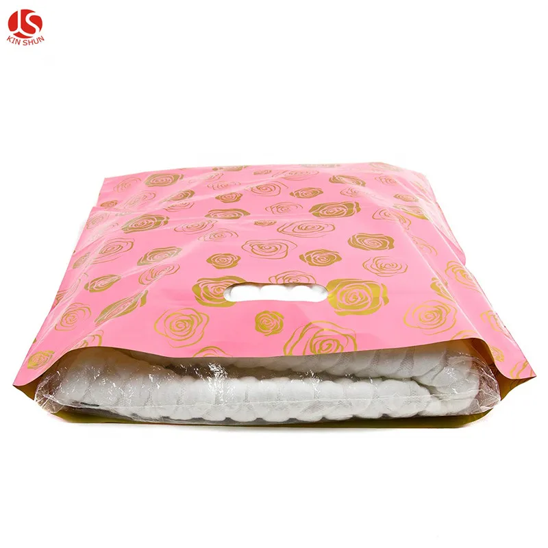 9x12 Золотая Роза цвета: золотистый принт товаров Глянцевая пакеты для розничной торговли полиэтиленовые Изысканная Подарочная сумка покупок