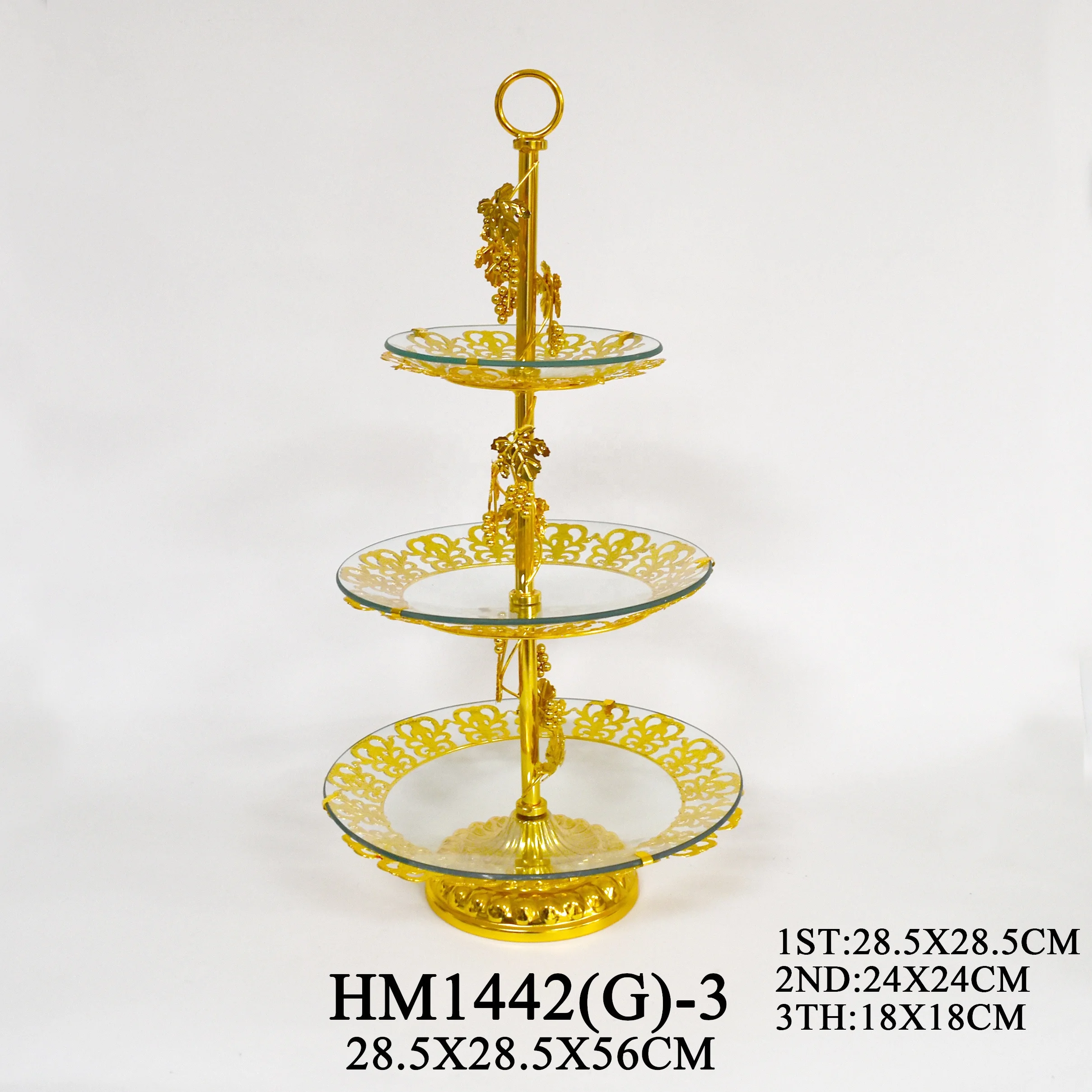 Dubai 2 layer glass serving trays Islamic home hotel wedding decoration trays