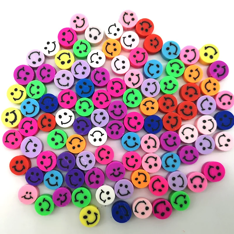 Mixed Color Smiley Face Resin Loose Bead Handmade Material 15 Grids Set For DIY Accessories and Smiley Face Beads Jewelry