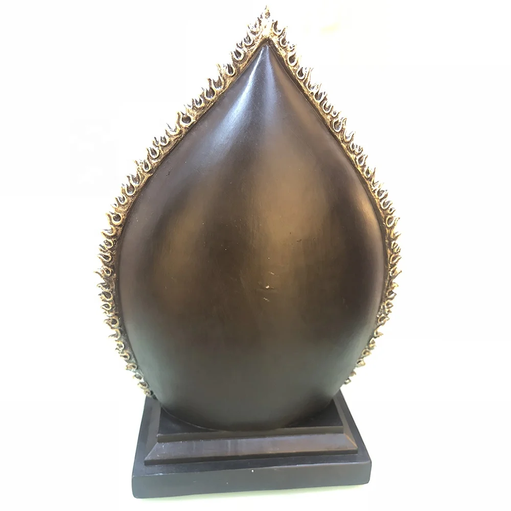 Home fengshui decor resin craft, OEM buddha head statue with Halo and base