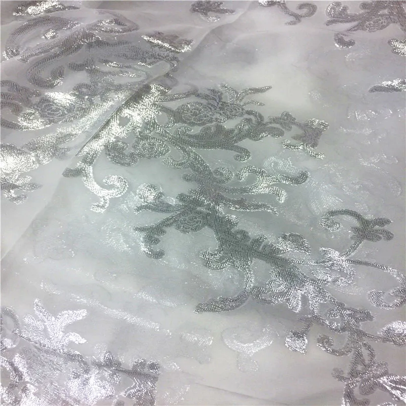 Шелковая жаккардовая ткань, шелковая Смешанная люрексом парчовая ткань, шелковая Сари ткань