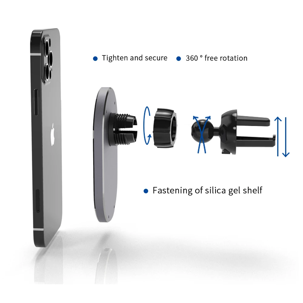 Just Link Magnetic Car Holder Mobile Phone Stand 15W Wireless Charger With LED Light Quick Charging For Iphone