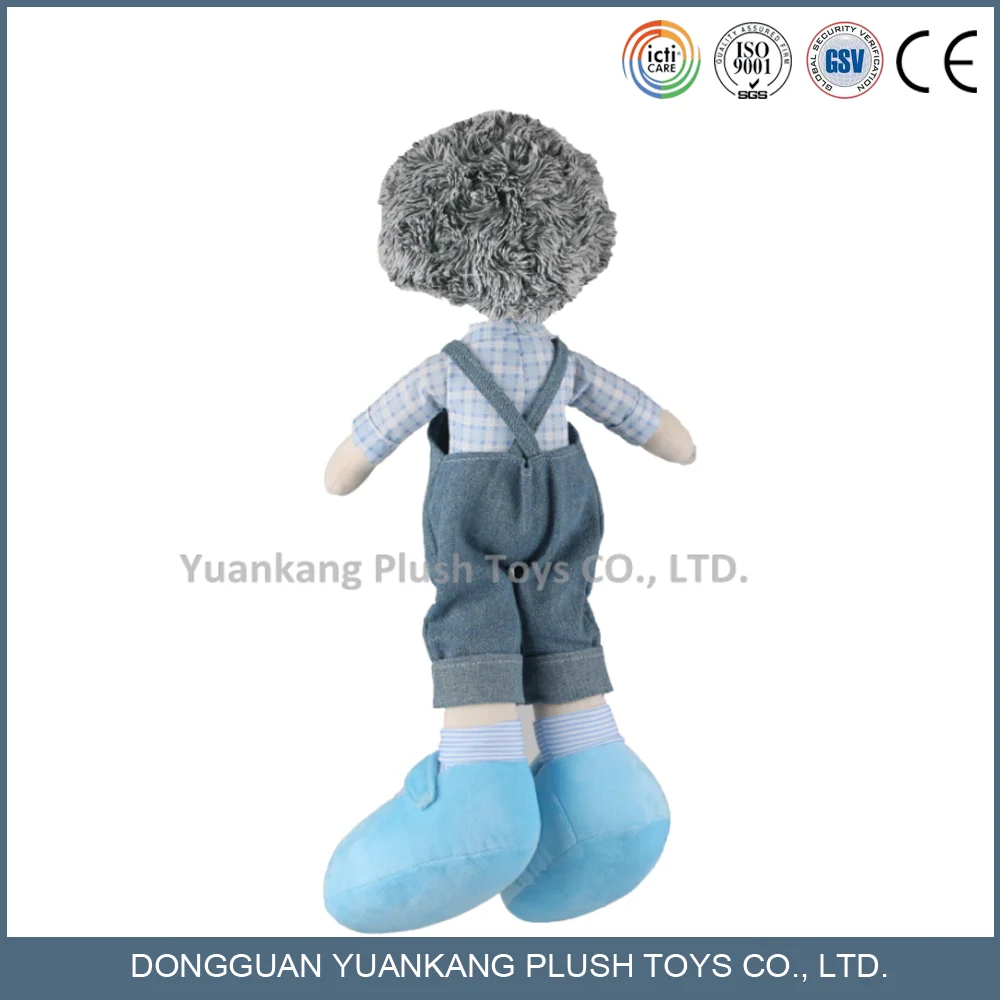 Hot Selling Happy Boy Customized Soft Toys Doll Cartoon Boy Stuffed Plush Doll Toy With Jeans Coats