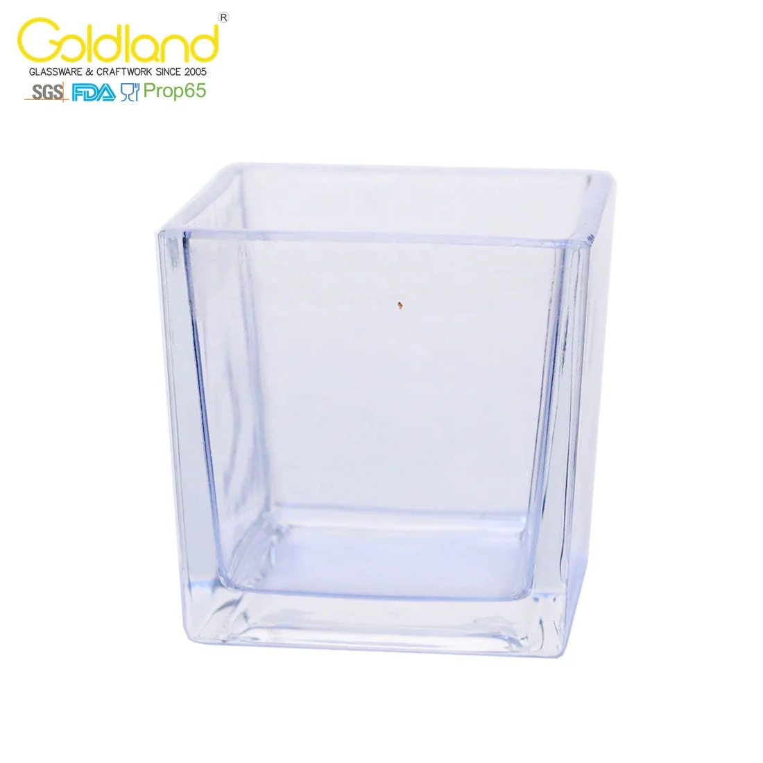 home decoration clear square glass vase transparent flower cube glass vase