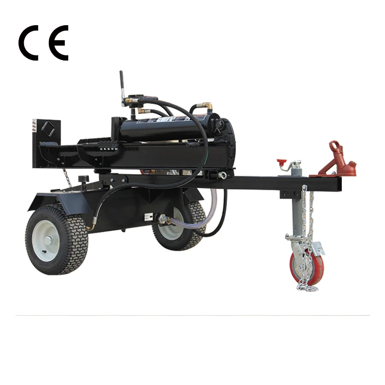China made 45 ton with jack and brake wheel electric start gasoline powered wood cutter machine with CE approved  wood splitter