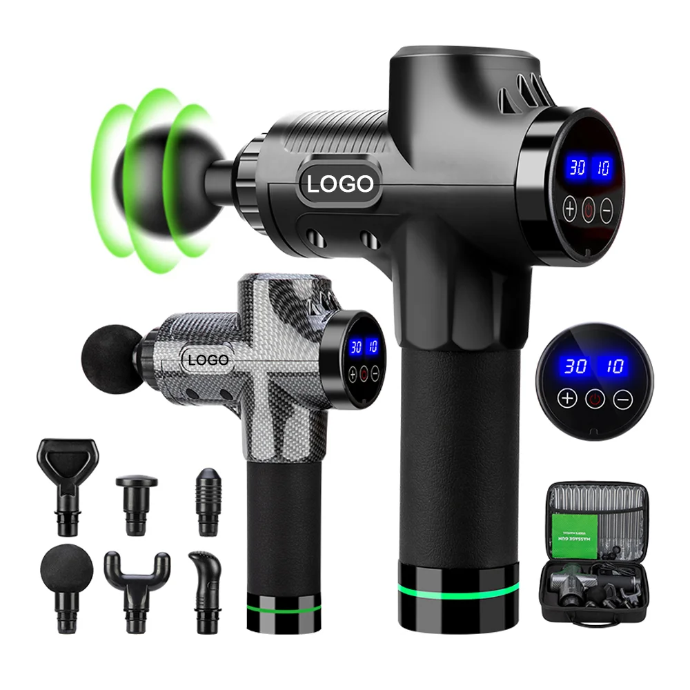 2023 Dropshipping Sports Vibration Body Deep Tissue Booster 30 Speed Lcd Screen Fascia Percussion Massager Muscle Massage Gun