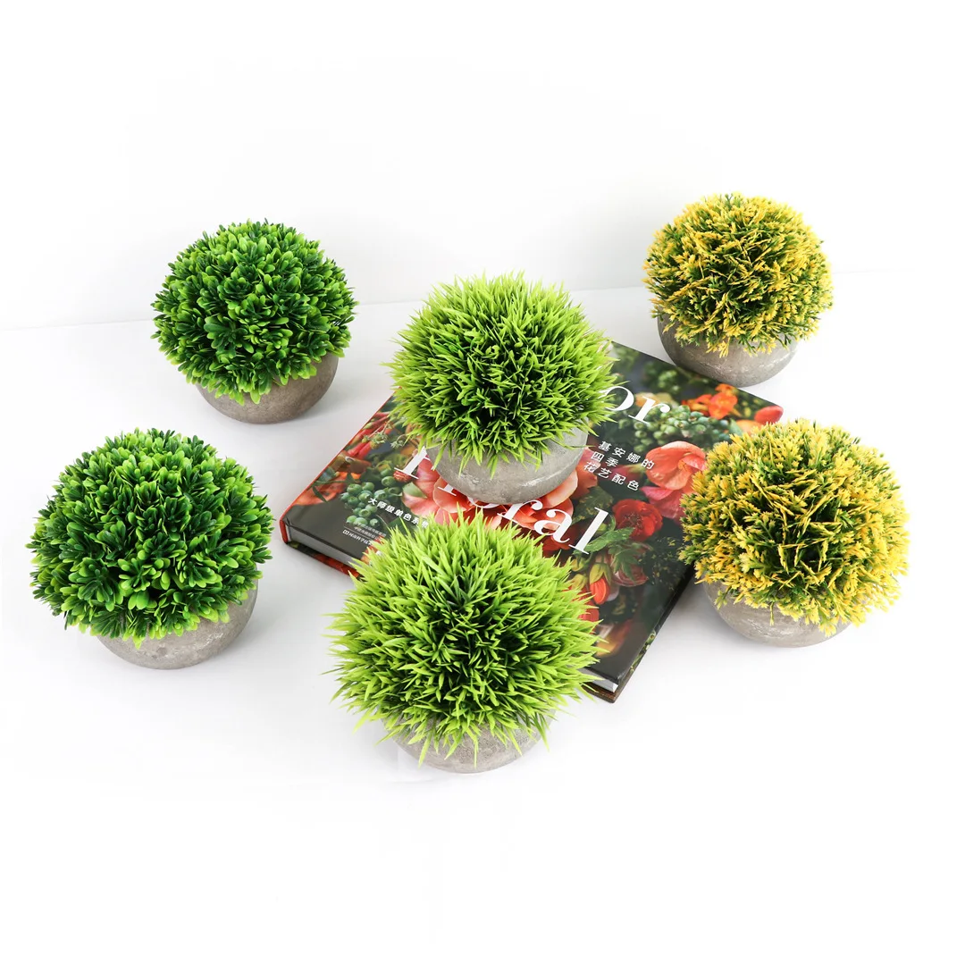 Tortoise Shell in Cement Pot Decorative Potted Plant on Table Top Artificial Plants Pot Silk Artificial Flowers Moon Flower 100