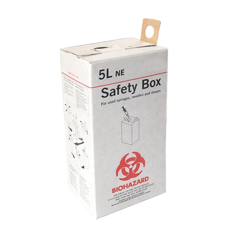 5L 7L 10l Disposable medical safety boxes for hospital carton biohazard sharp container safety box biohazard
