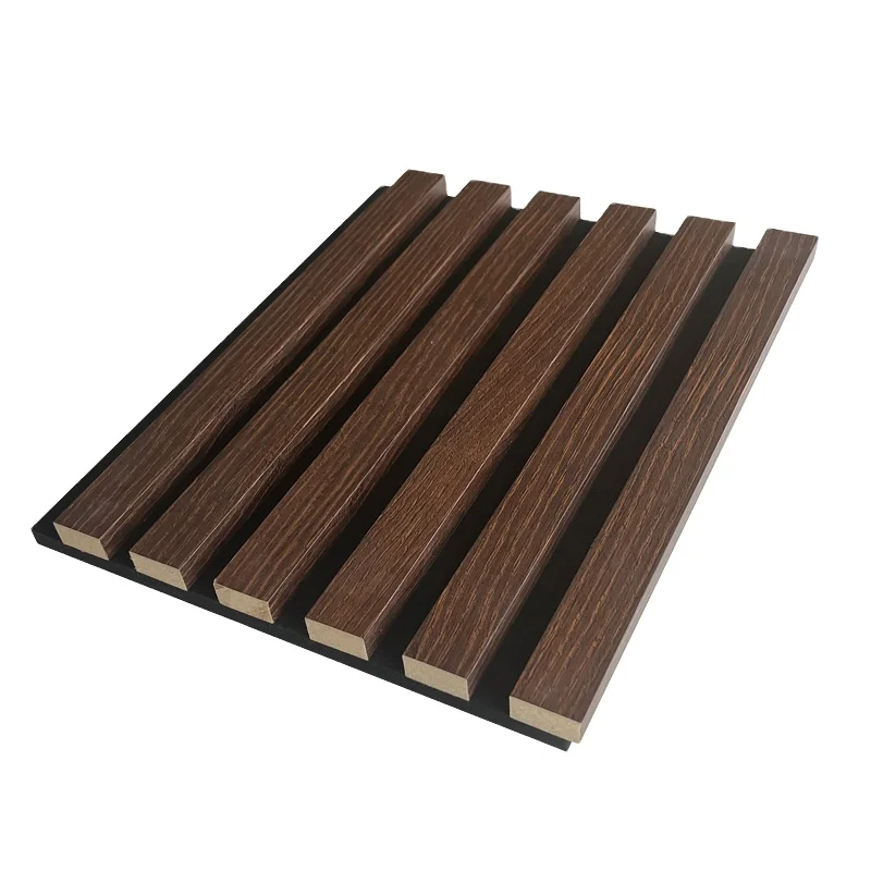 Factory Price Soundproof Decorative Wooden Acoustical Slatted Polyester Panel For Hotel