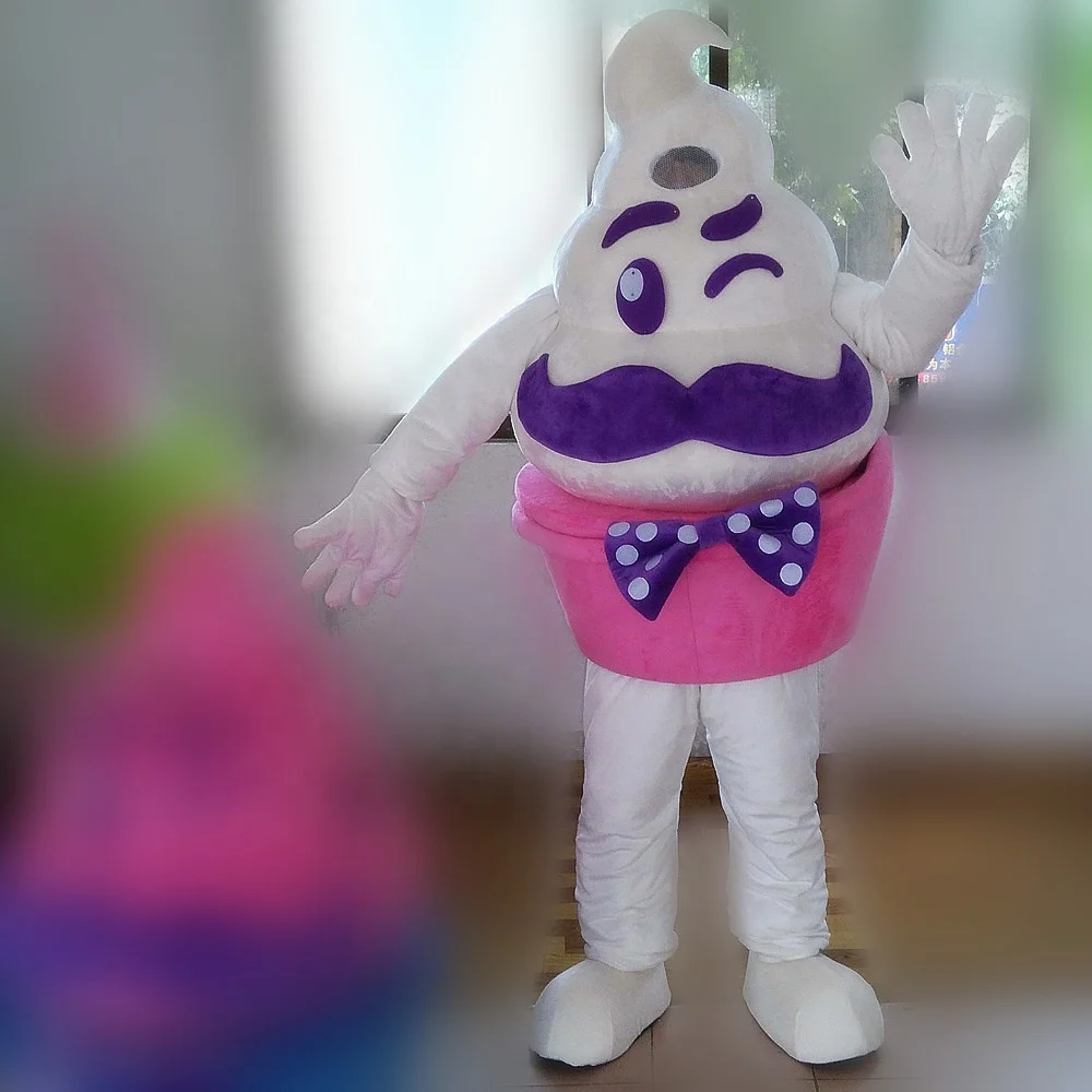 Factory direct sale plush ice cream mascot costume/adult ice cream costume