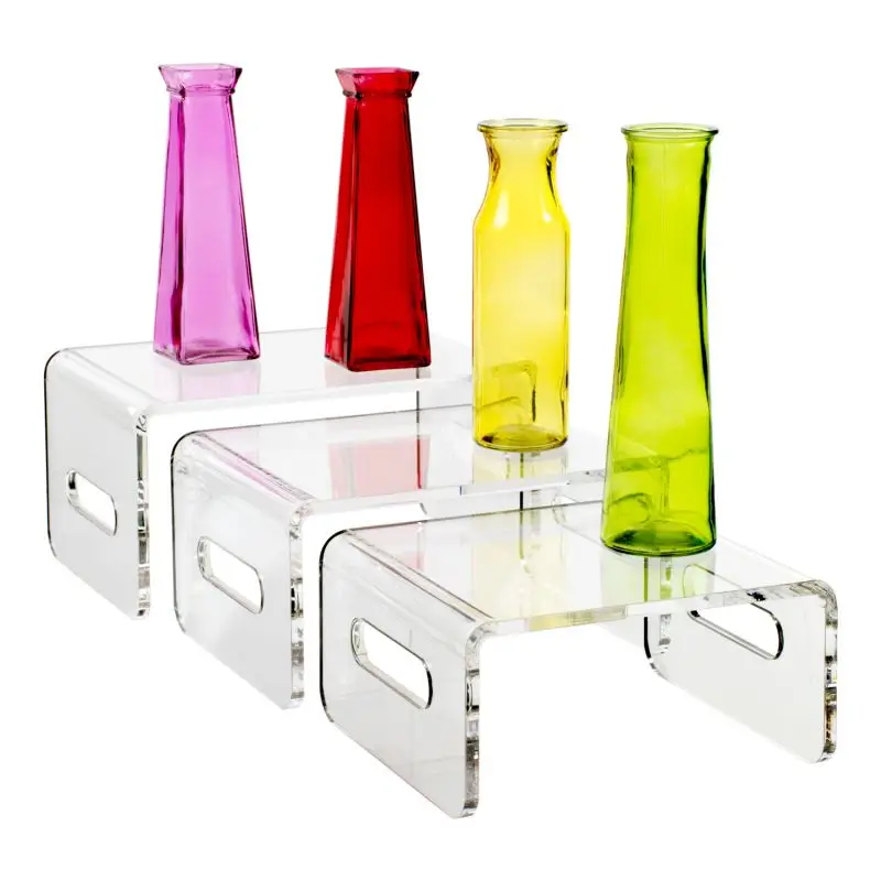 Acrylic Stacking Scroll Risers set of 5 Risers Factory Custom U Shaped white acrylic Risers Display stand acrylic Display Racks