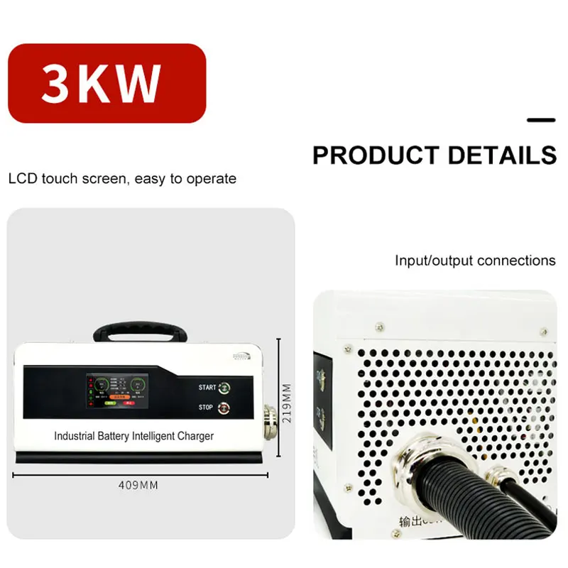 3KW 6KW 9KW 12KW 15KW 18KW 380VAC 3 phases Battery Charger for DC48V 400A Forklift Battery Adjustable