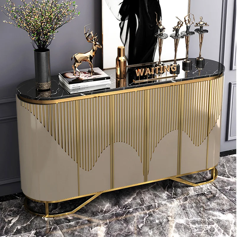 Living Room Furniture Metal Sideboard Cabinet High Wooden Gold Sideboard For Hall