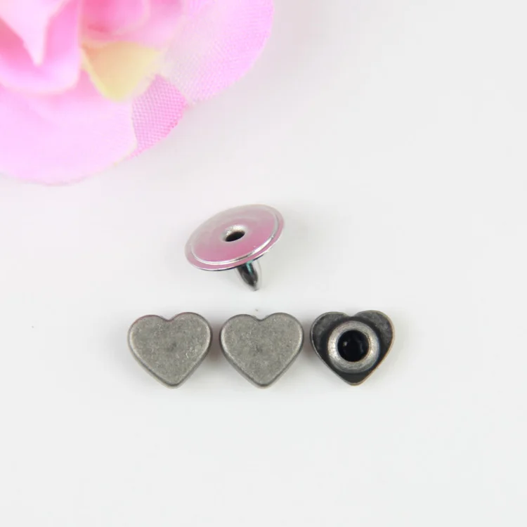 Wholesale High Quality Jeans Buttons Clothing Accessory Metal Heart Shaped Rivets For Jeans