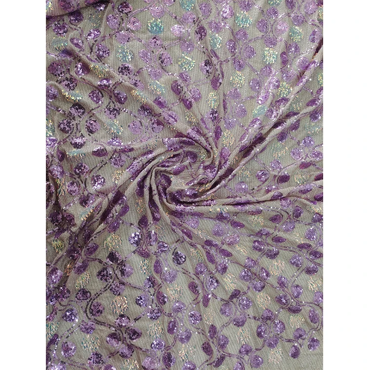 
Hot Sale Glitter Applique Long Lace Multi Sequins Fabrics Textiles Embroidery 