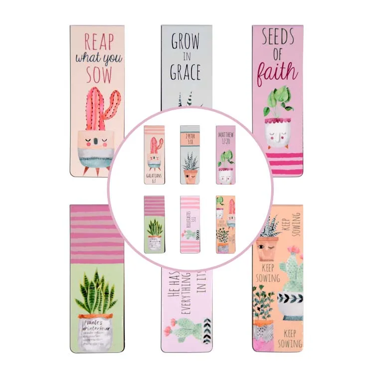 Пользовательские Магнитные мотивационные сообщения складываются поверх набора закладок (6 шт. для одного