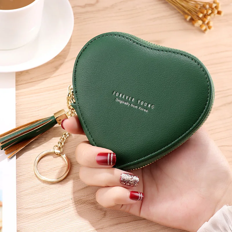 Wholesale Heart Shape Purse High Quality Coin Pouch Custom Logo Cute Mini Key