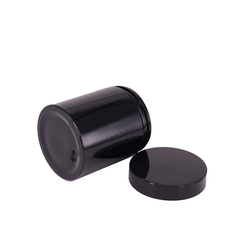 Amber matte black  PET plastic jar 2oz with black lid best cream container / 100ml pomade hair clay pet jar frosted amber