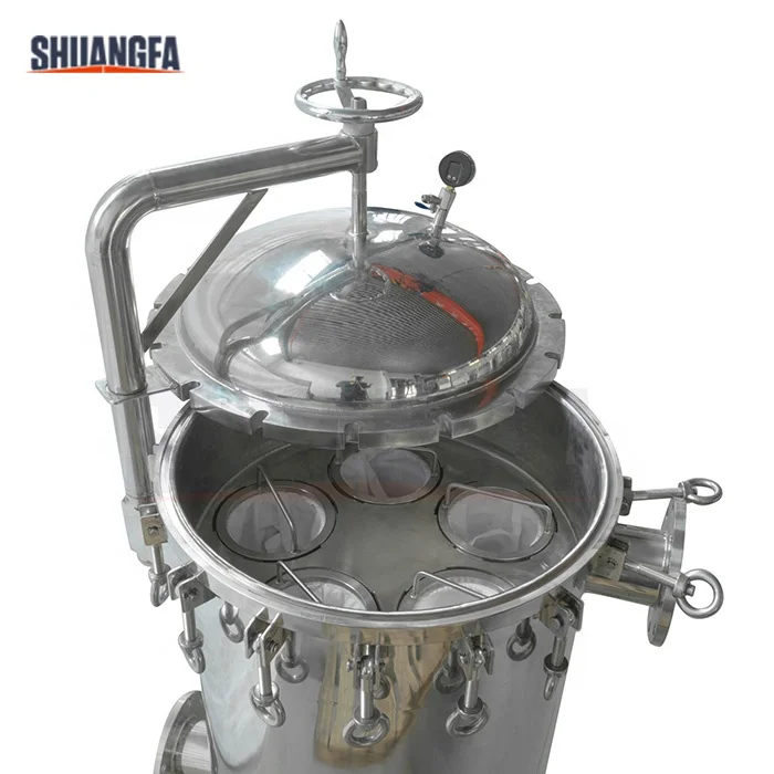 Stainless Steel Bag Filter Machine, Large Flow Multi-bag Filter Housing For Juice, Wine,Milk Filtration