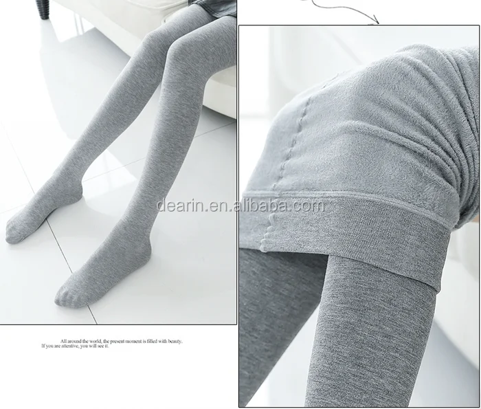 
160D Cotton with Viscose Soft comfortable Seamless warm thermal tights Fleece Lined Leggings Brush inside of tights for Women 