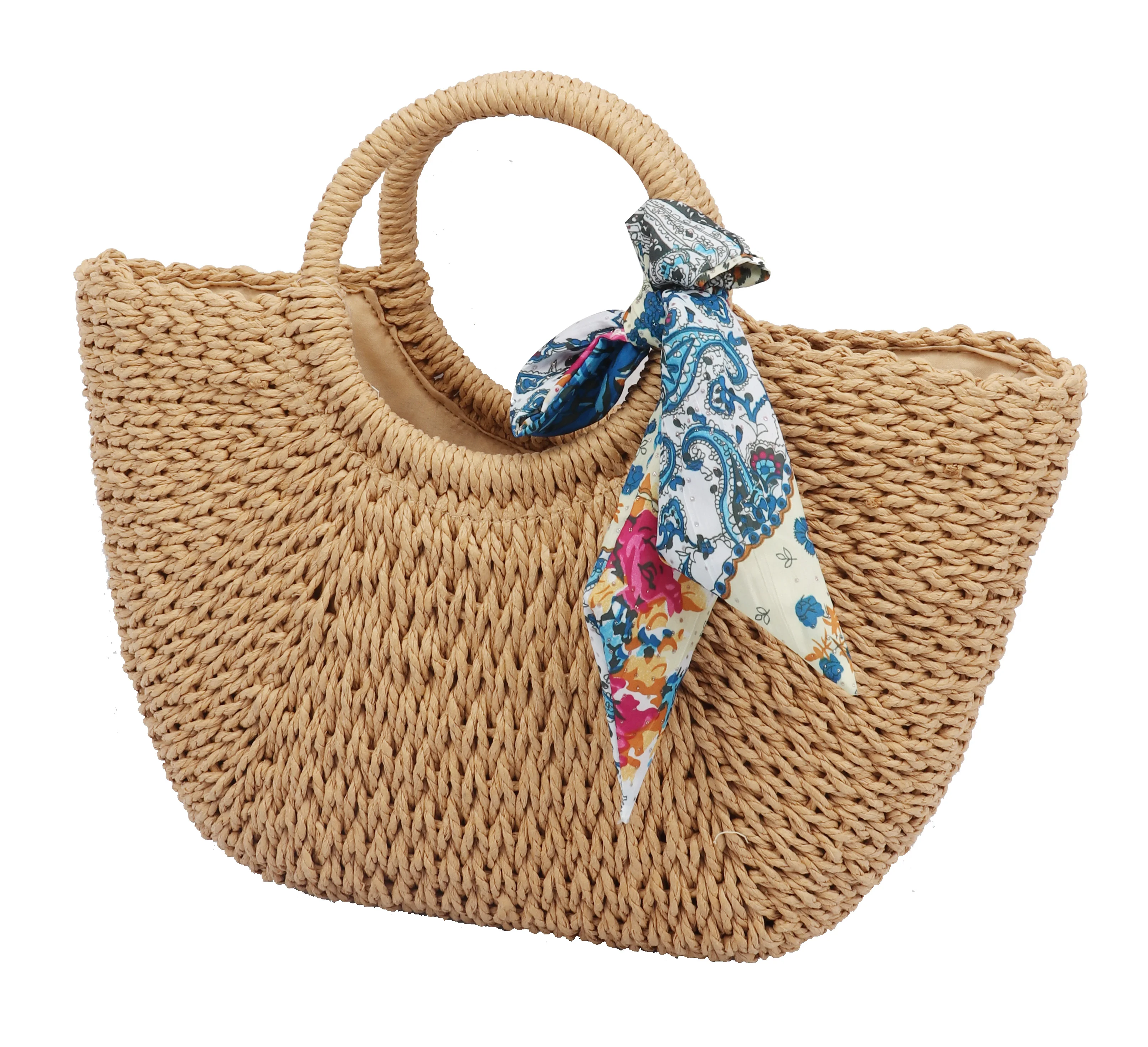 Hot selling Chinese Factory Wholesale woven straw beach bag paper straw tote bag fashion beach bag for young lady