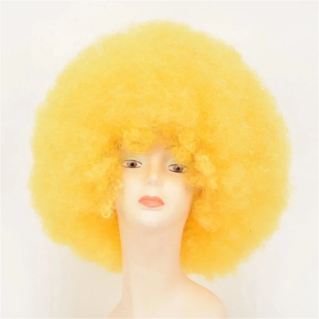 Halloween Fun Afro Wigs Colorful Clown Afro Wigs Cosplay Men Short Curly Party Wigs