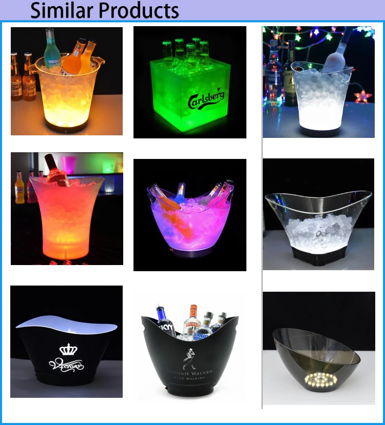 China wholesale plastic rechargeable led ice bucket
