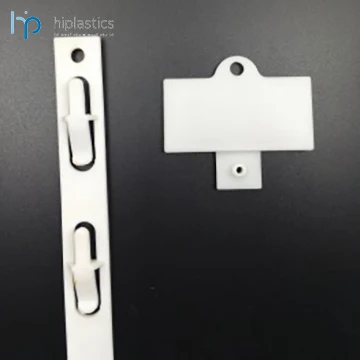 Hiplastics Merchandising Plastic Hanging Clip Strip with S Hooks Foldable Display for Rack