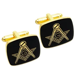 Заказные мужские пустые запонки, оптовая продажа от производителя, винтажные масонские роскошные запонки с логотипом, золотые металлические эмалированные запонки