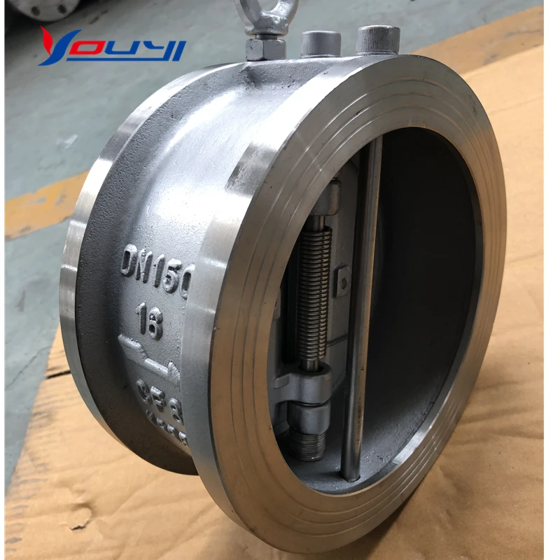 316L CF8M Dual Non Return Wafer  Cast Iron Double Disc Door Wafer Type Dual Plate Check Valve