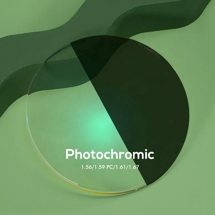 photochromatic lens cr39 1.56 photochromic grey green coating lenses