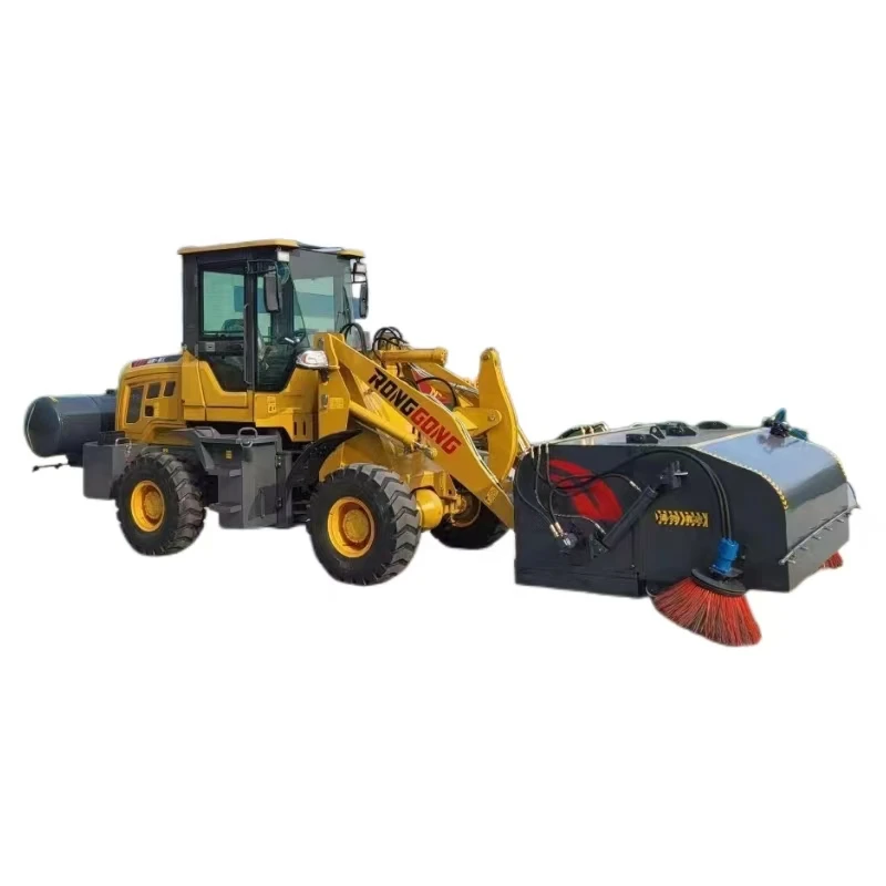Loader Type Road Sweeper Powerful Cleaning Can Be Replaced with Different Attachments, One Machine Is Multi-purpose
