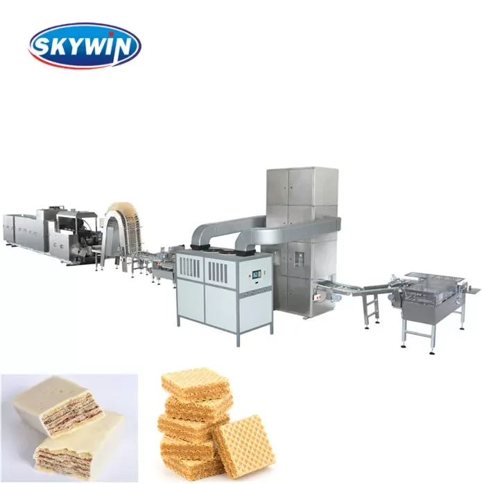 Factory price full automatic intelligence wafer making machine with packing wafer biscuit production line for biscuit plant