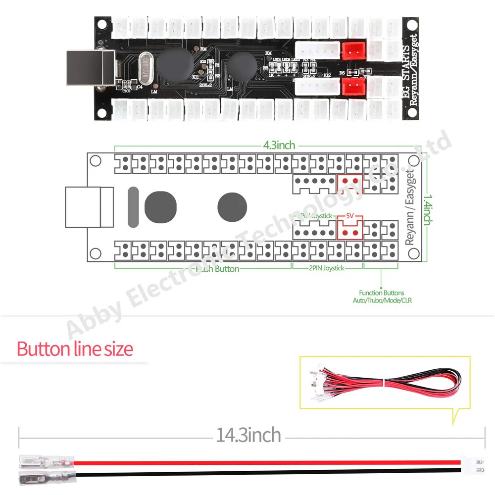 2-Player DIY Arcade Kit Zero Delay 2X USB Encoder+2X Joystick+20x LED Arcade Buttons for PC, MAME, Mac & Raspberry Pi