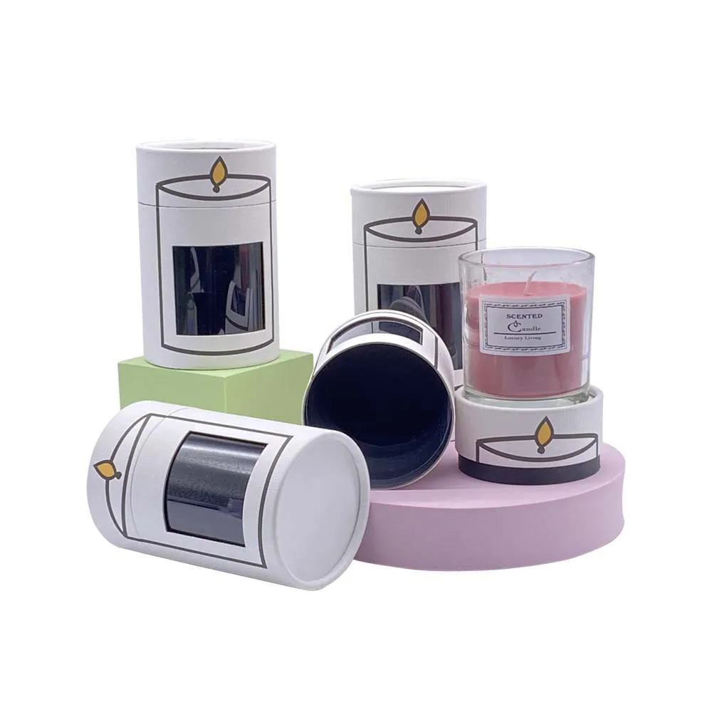 Wholesale Paper Mache Boxes Round Candle Box Cylinder Box